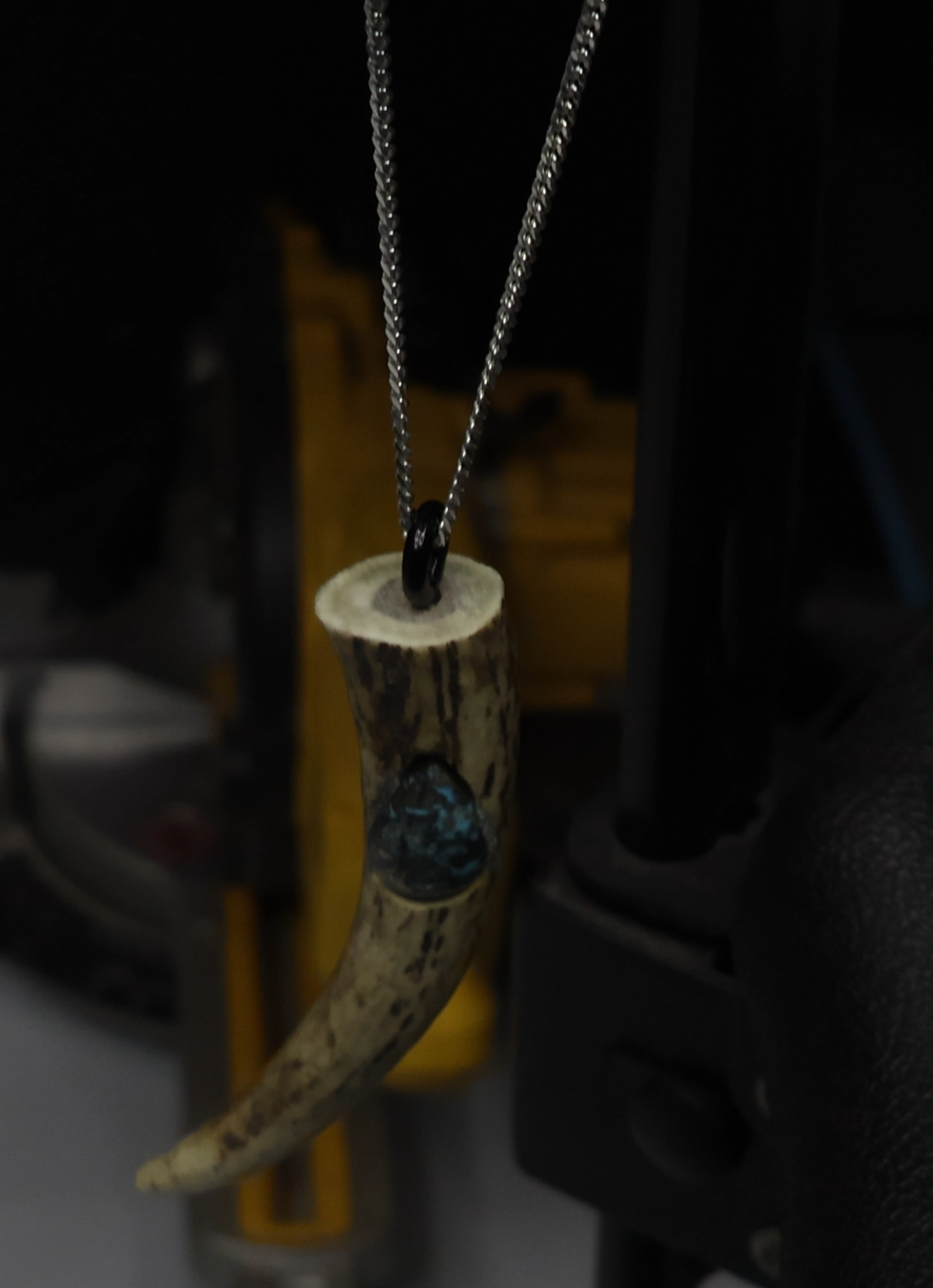 Deer pendant with turquoise gemstone