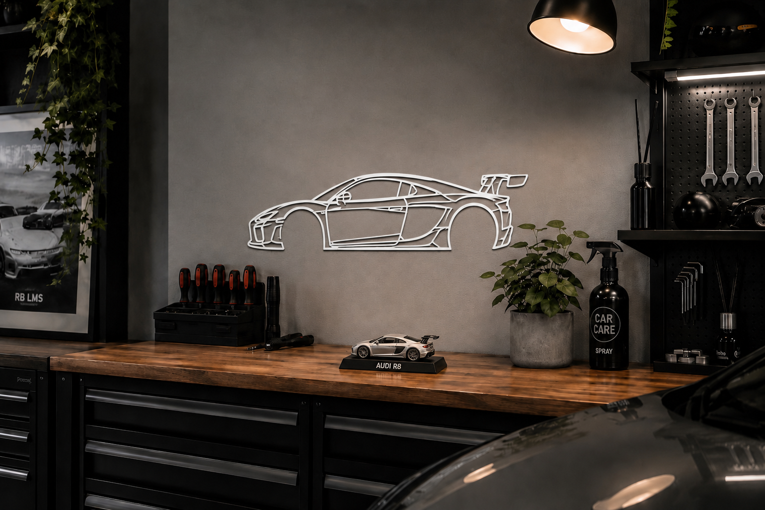 Audi R8 – 3D Printed Car Silhouette Wall Art