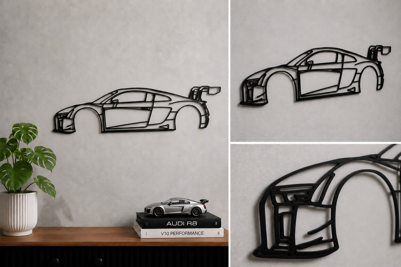 Audi R8 – 3D Printed Car Silhouette Wall Art