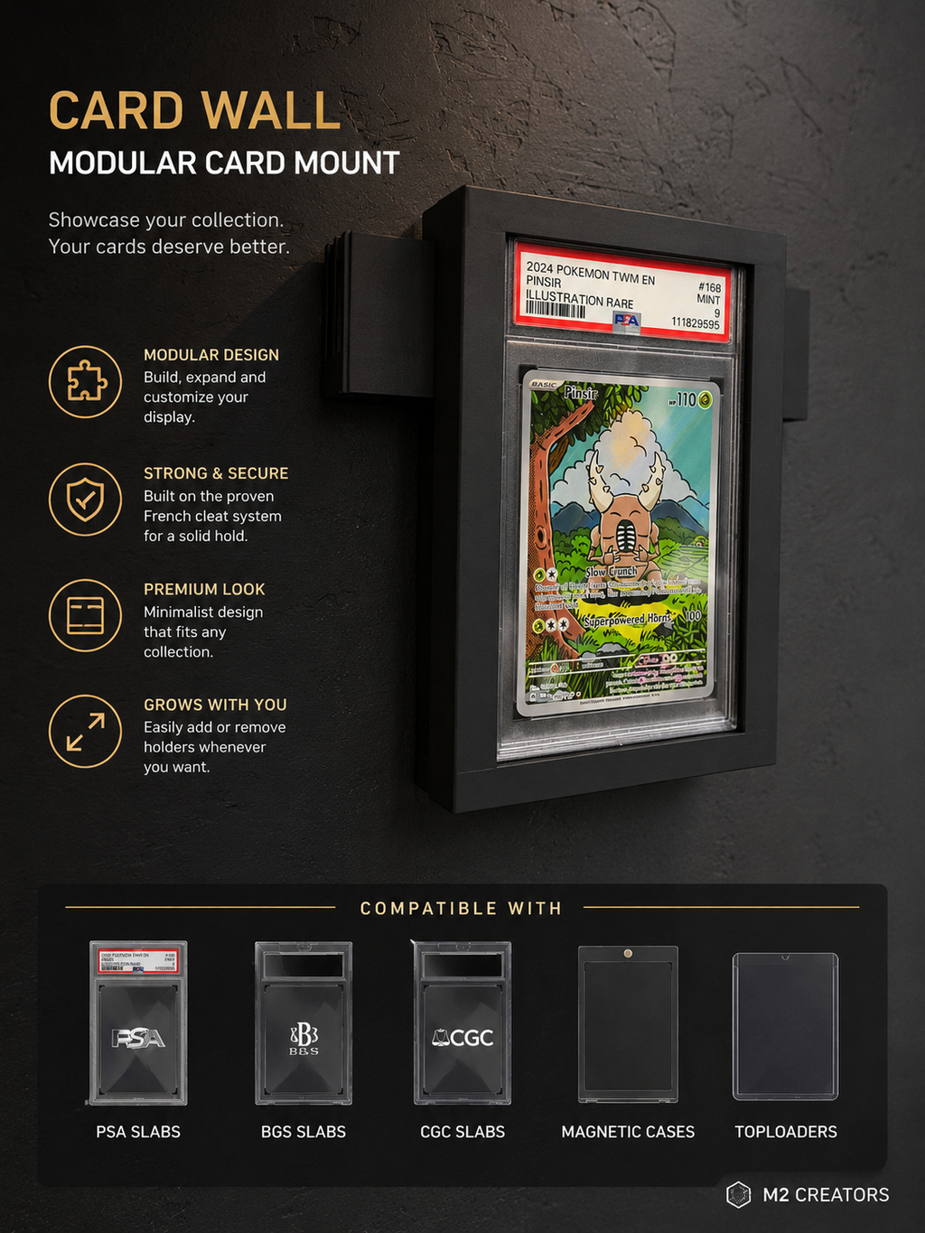 CardWall – Modular Display Mount for Graded Cards & Collectibles