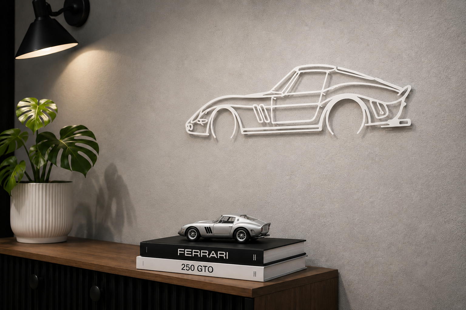 Ferrari 250 GTO – 3D Printed Car Silhouette Wall Art