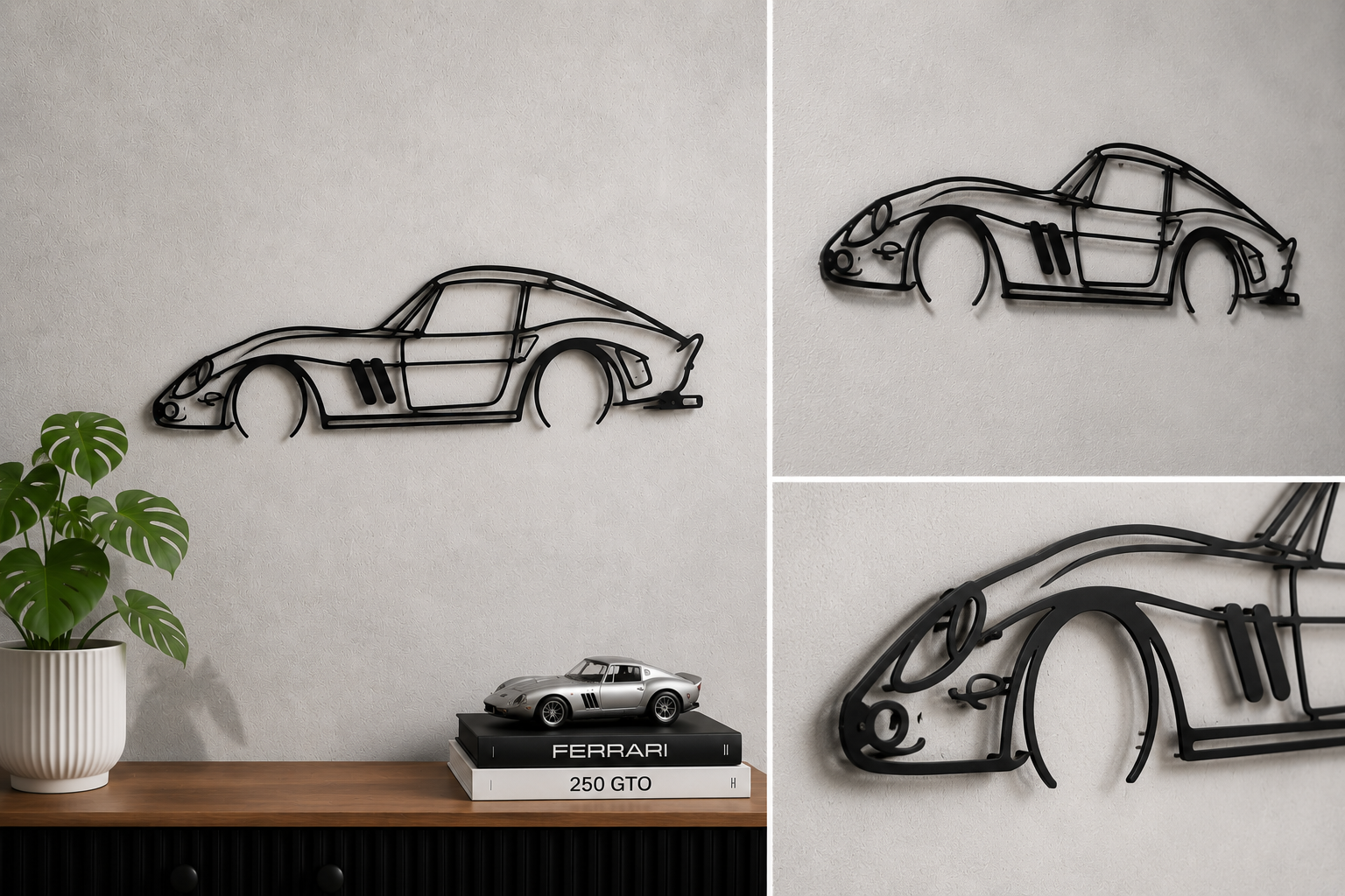 Ferrari 250 GTO – 3D Printed Car Silhouette Wall Art