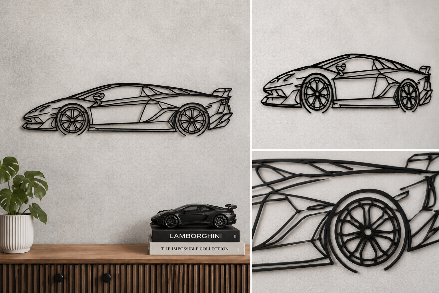 Lamborghini Aventador SVJ – 3D Printed Car Silhouette