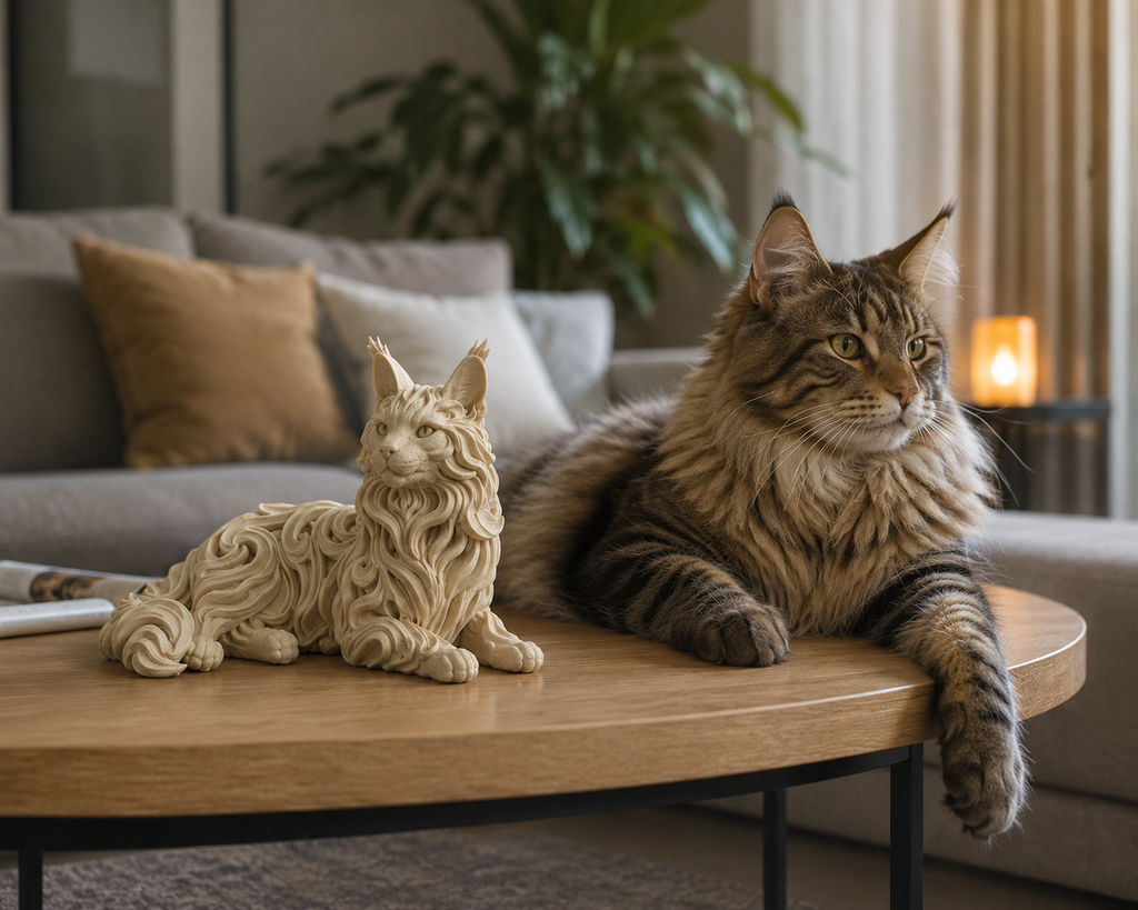 Maine Coon Cat Statue