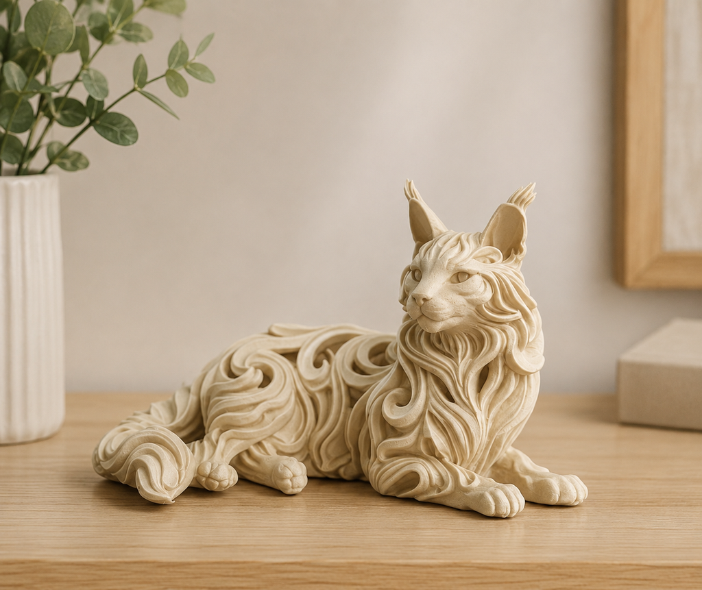 Maine Coon Cat Statue